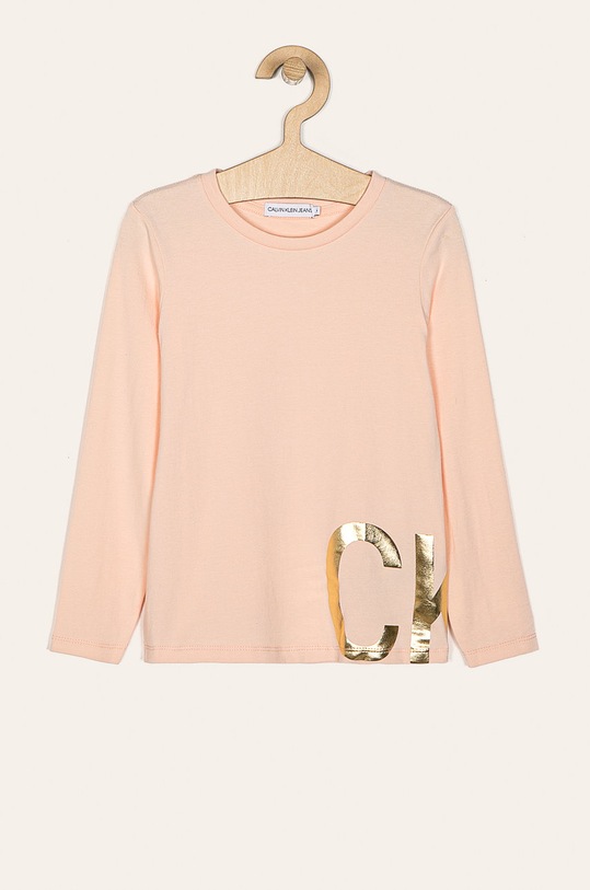 Calvin Klein Jeans - Detské tričko s dlhým rukávom 116-176 cm s elastanom ružová IG0IG00305