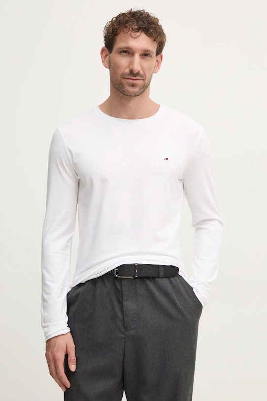 Tommy Hilfiger longsleeve uni alb MW0MW10804
