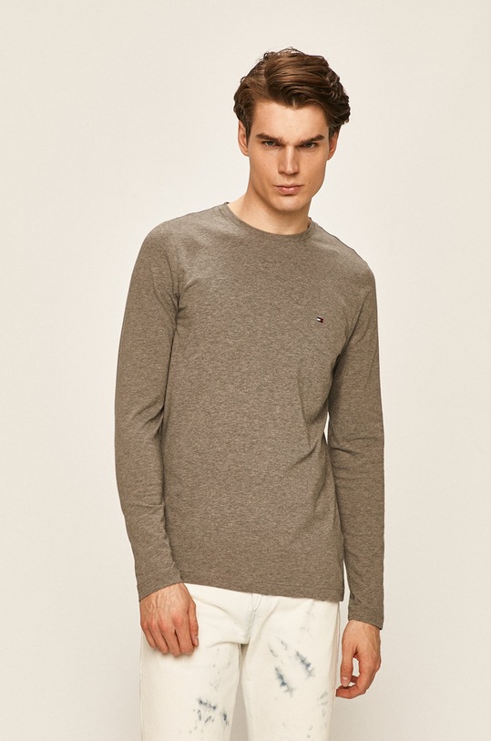 Tommy Hilfiger - Longsleeve με ελαστάν γκρί MW0MW10804