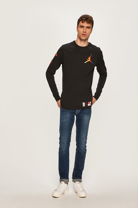 Jordan - Pánske tričko s dlhým rukávom AT8938 čierna AW19
