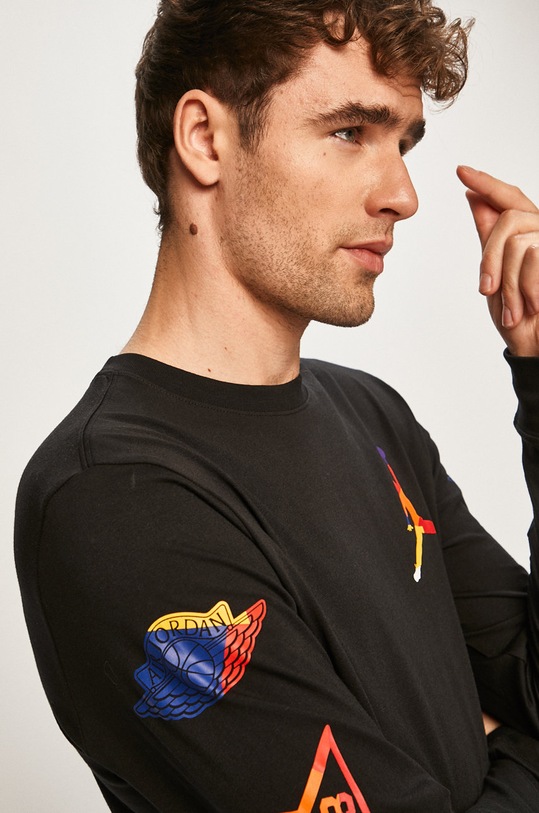 Jordan - Pánske tričko s dlhým rukávom čierna AT8938