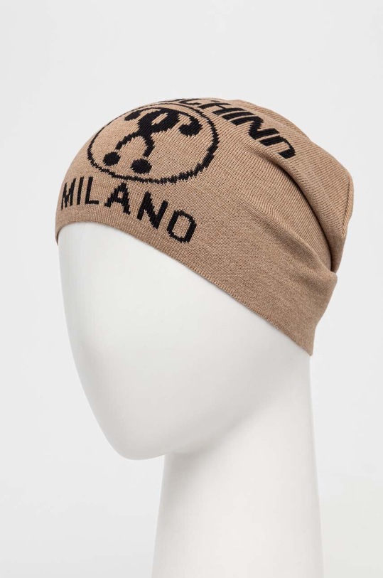 Vlnená čiapka Moschino M5146.60016 béžová AW23