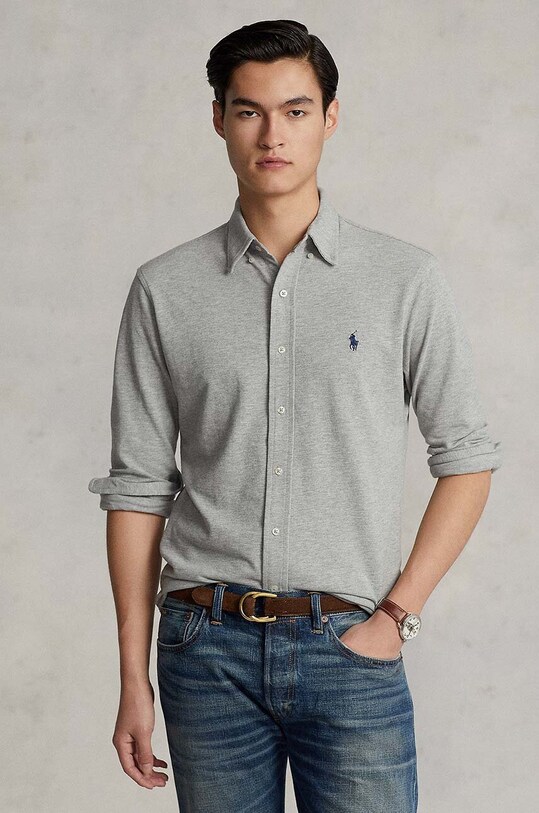 Polo Ralph Lauren - Koszula 710654408019 bawełna szary 710654408019