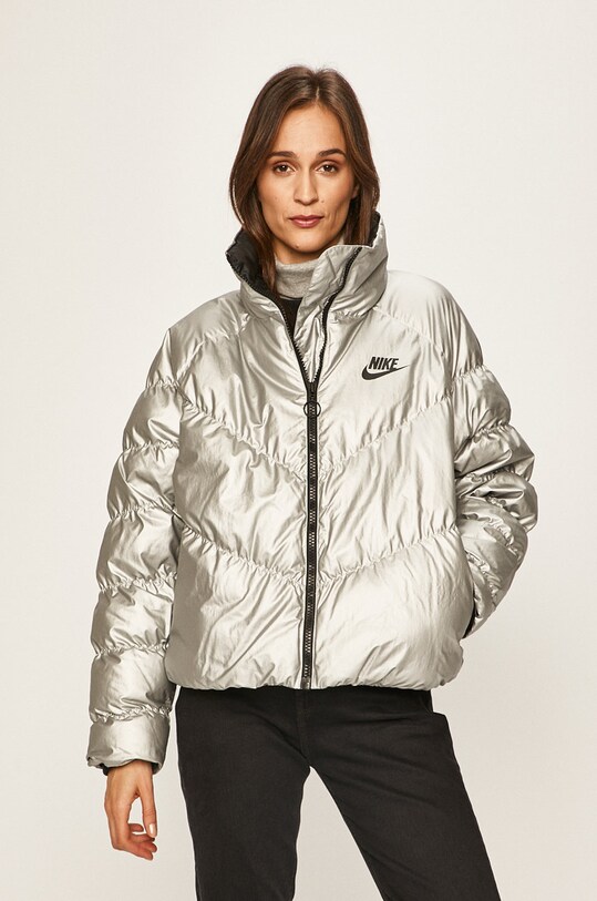 Nike Sportswear - Bunda bez kapuce stříbrná BV3135