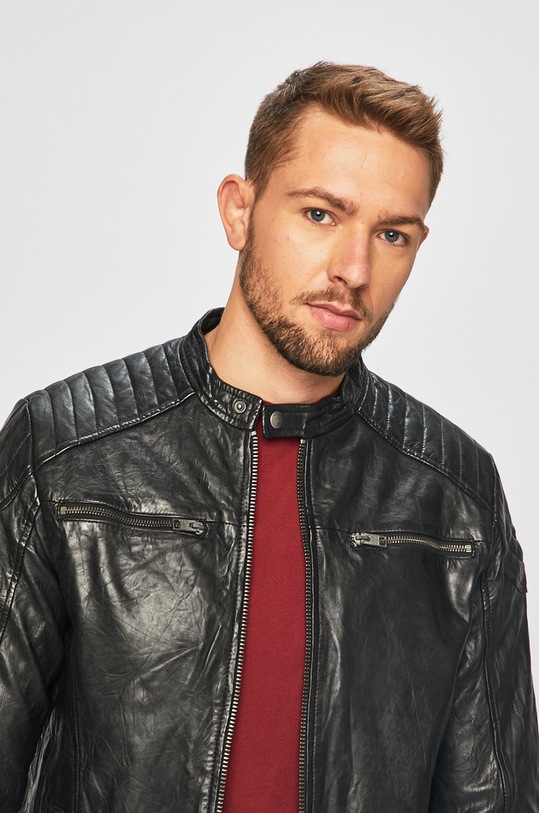 Jack & Jones - Kožená bunda černá 12161382