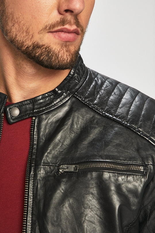 Jack & Jones - Geaca de piele 12161382 negru