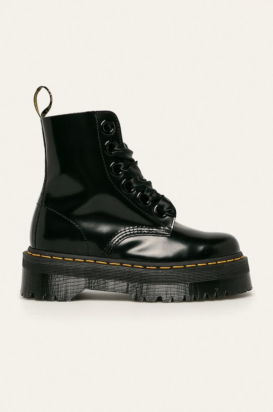 Dr Martens - Кожени кубинки Molly без изолация черен 24861001