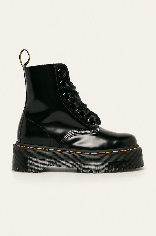 Dr. Martens - Workery skórzane Molly 5-8 cm czarny 24861001