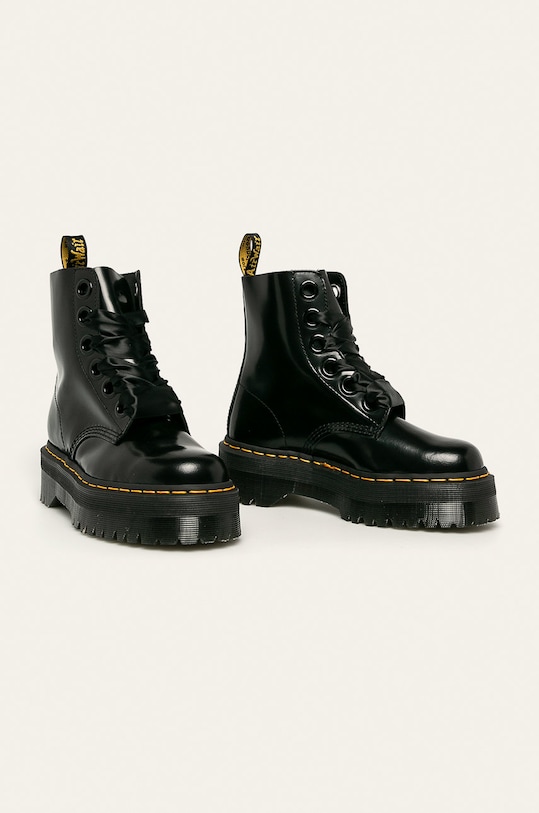 Dr. Martens - Workery skórzane Molly 24861001 czarny AW21