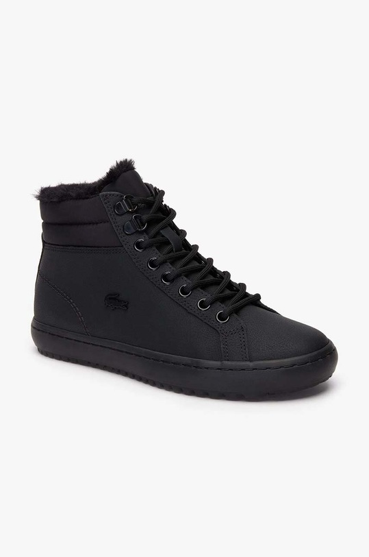 Lacoste - Kožené kotníkové boty Straight Set Thermo textilní černá 738CFA000502H