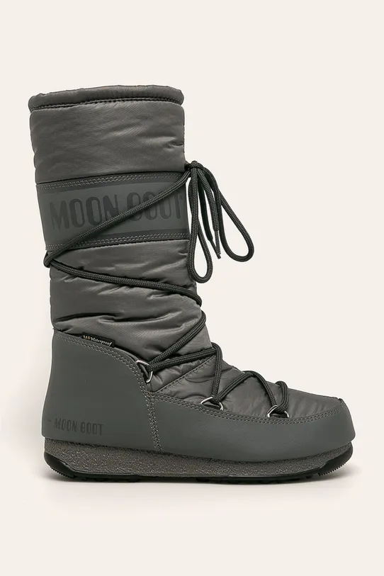 Moon Boot snow boots High Nylon WP faux grain leather gray 24009100.HIGH.NYLON.WP