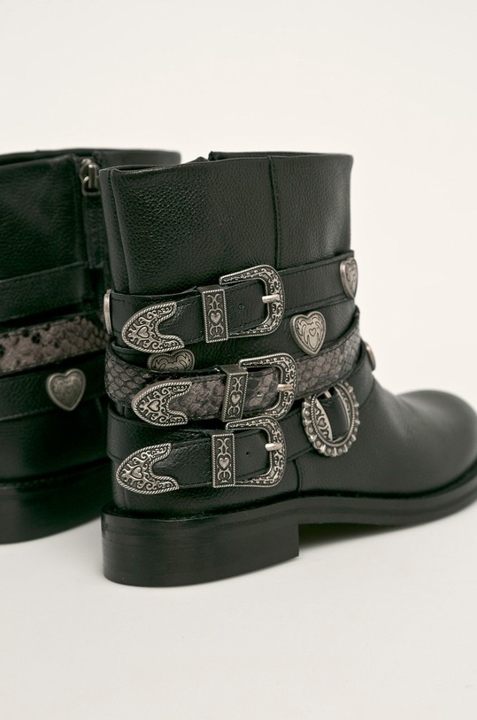 Încălțăminte Twinset - Cizme de piele 192TCT02C.S11615 negru