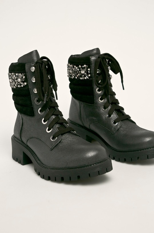 Twinset - Bocanci de piele 192TCT066.S11410 negru AW19