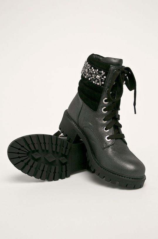 Twinset - Bocanci de piele 192TCT066.S11410 negru