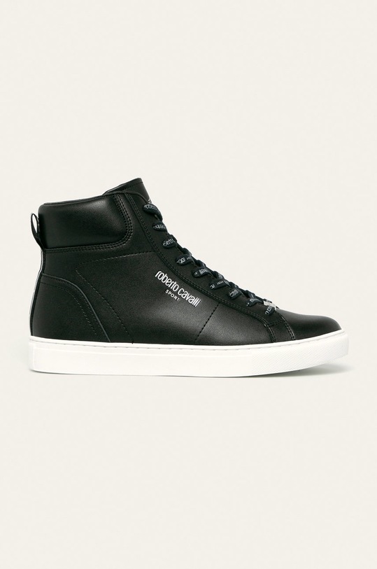 Roberto Cavalli Sport - Ghete de piele plată negru JYX27Y.FT038