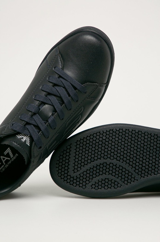 EA7 Emporio Armani - Kožené boty námořnická modř XCC51.X8X001