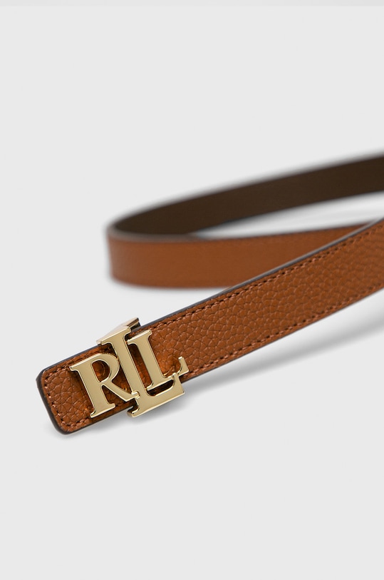Kožený pásek Lauren Ralph Lauren 412754799002 hnědá AW19
