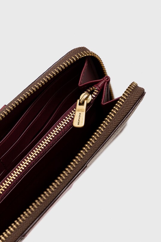 Akcesoria Coach Portfel skórzany 73739 Slim Accordion Zip 73739 brązowy