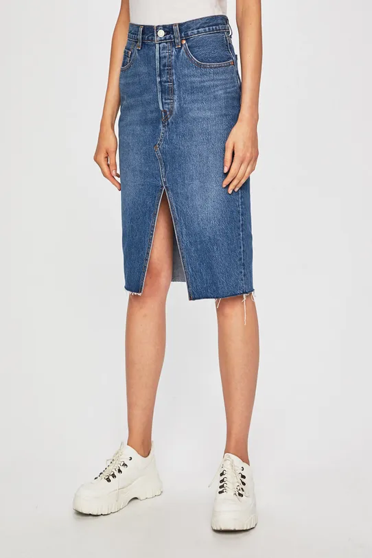 Levi's fustă din denim albastru 77883.0001