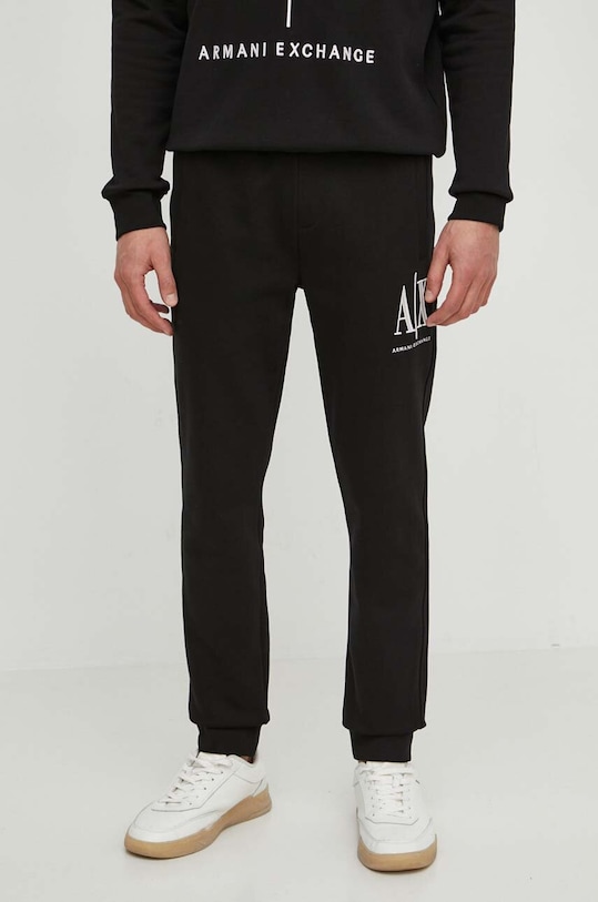Hlače Armani Exchange pletivo crna 8NZPPA.ZJ1ZZ