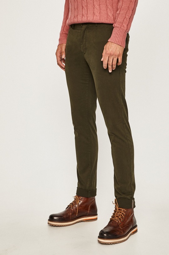 Tommy Hilfiger - Spodnie z elastanem zielony MW0MW11770
