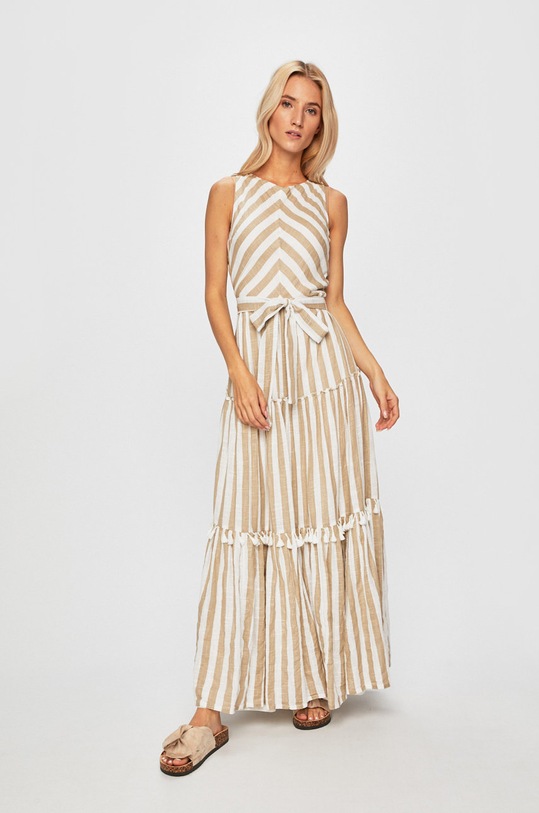 Pepe Jeans - Šaty áčkový béžová PL952526