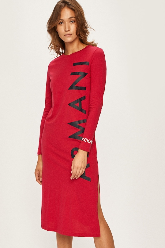 Armani Exchange - Šaty bavlna ružová 6GYAEA.YJX9Z