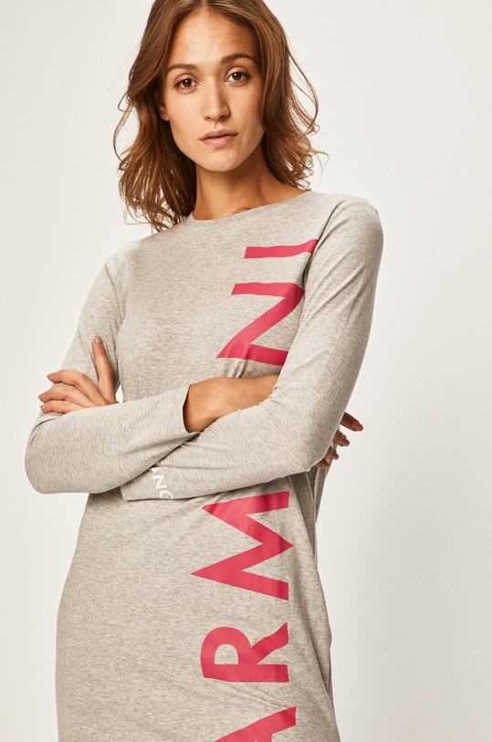 Armani Exchange - Šaty bavlna sivá 6GYAEA.YJX9Z