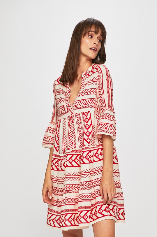 Vero Moda - Sukienka wzorzyste czerwony 10225127