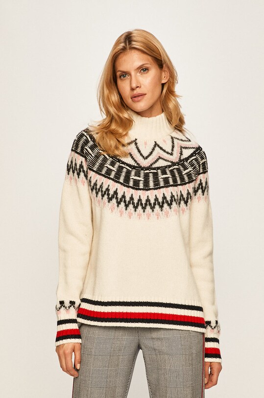 Tommy Hilfiger - Sveter vlna béžová WW0WW25853