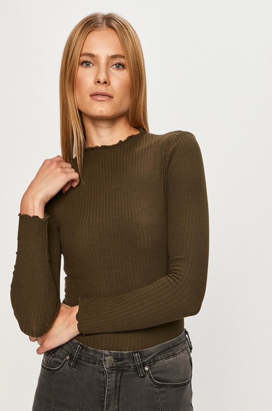 Only - Pulover subtiri verde 15180040