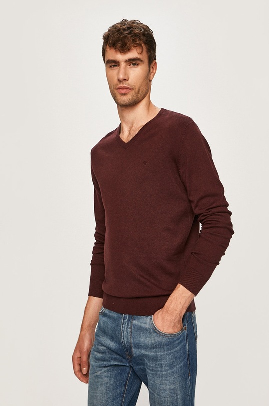 Tom Tailor Denim - Sveter V výstrih hnedá 1012820