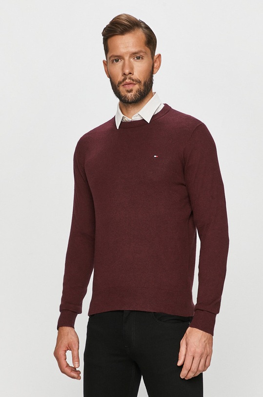 Tommy Hilfiger - Pulover MW0MW11674 s dodatkom vune bordo MW0MW11674