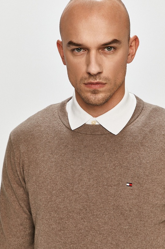 Tommy Hilfiger - Sweter MW0MW11674 brązowy MW0MW11674