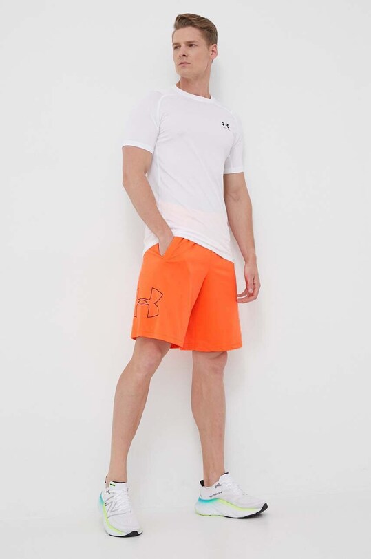 Under Armour pantaloni scurți de antrenament Tech Graphic 1306443 portocaliu SS25