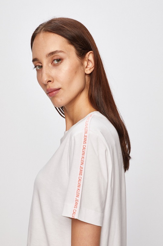 Calvin Klein Jeans - Top uni alb J20J211880