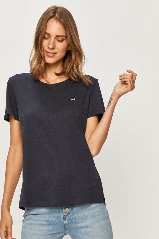 Tommy Jeans - Tričko bavlna tmavomodrá DW0DW06901