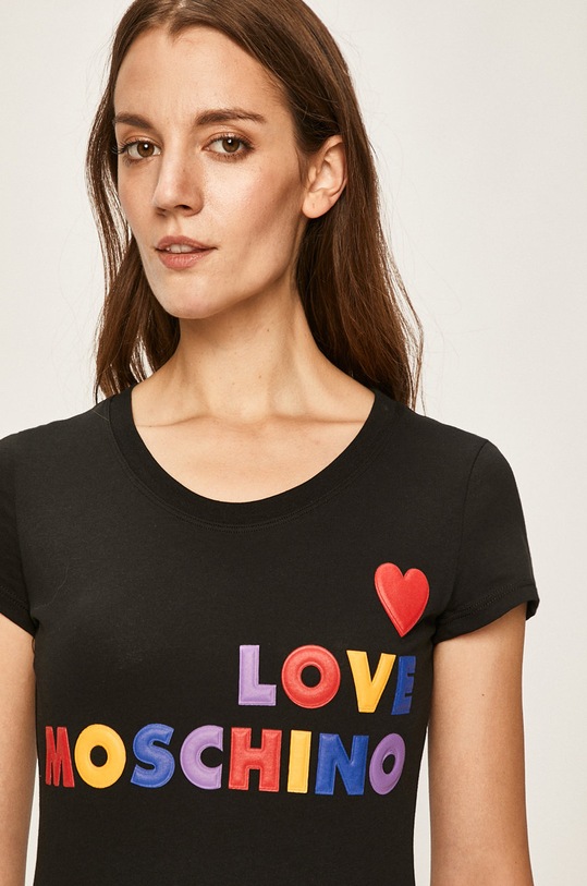 Love Moschino - Tricou imprimeu negru W.4.B19.5B.M.4083