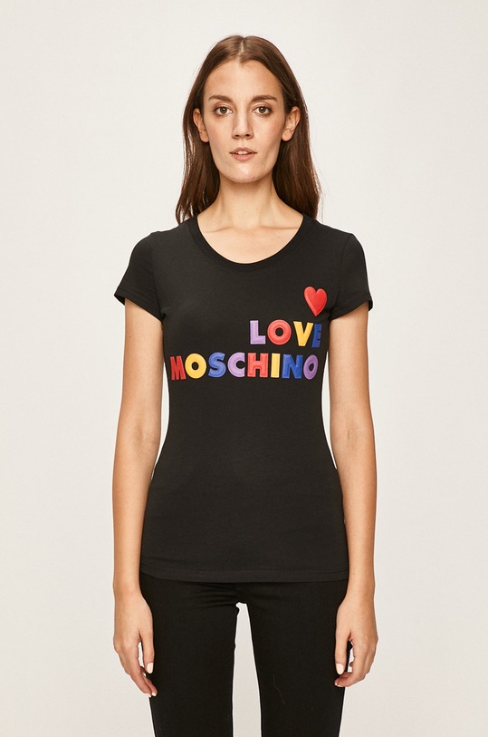 Love Moschino - Tricou negru W.4.B19.5B.M.4083