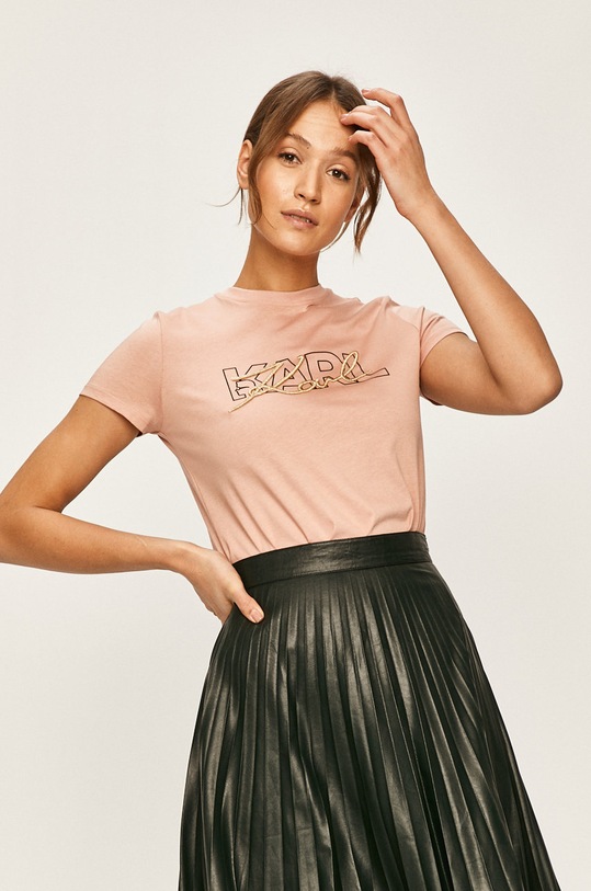 Karl Lagerfeld - Tricou imprimeu roz 96KW1709