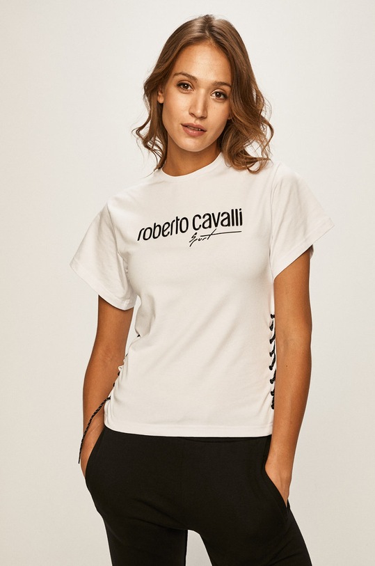 Roberto Cavalli Sport - Tricou imprimeu alb JYY36T.JV025