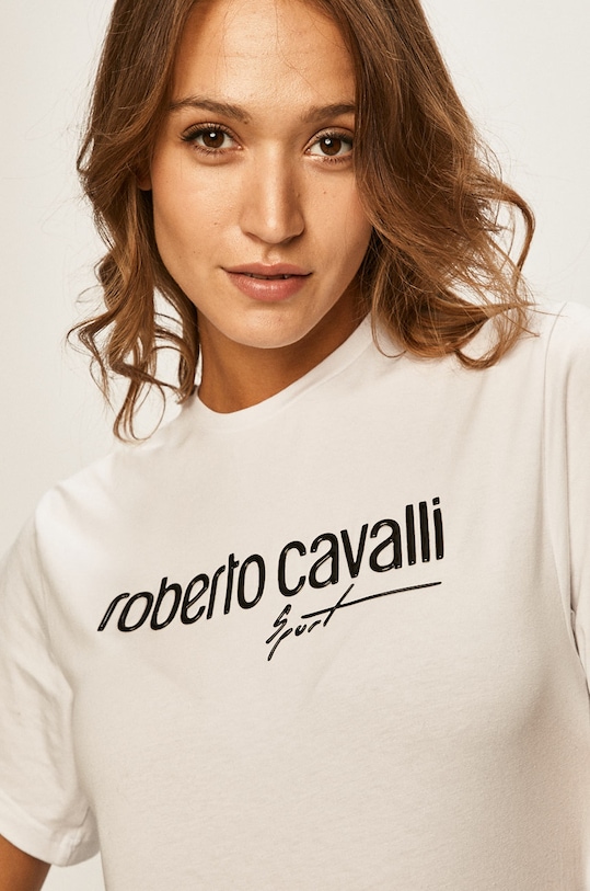 Roberto Cavalli Sport - Tricou alb JYY36T.JV025