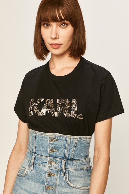 Karl Lagerfeld - Tricou negru 96KW1710