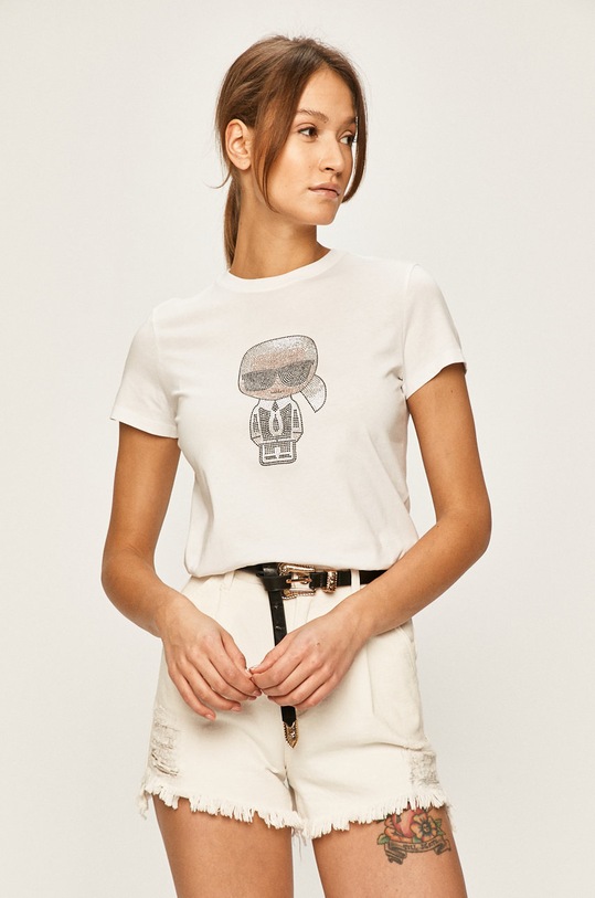 Karl Lagerfeld - Tricou imprimeu alb 96KW1720