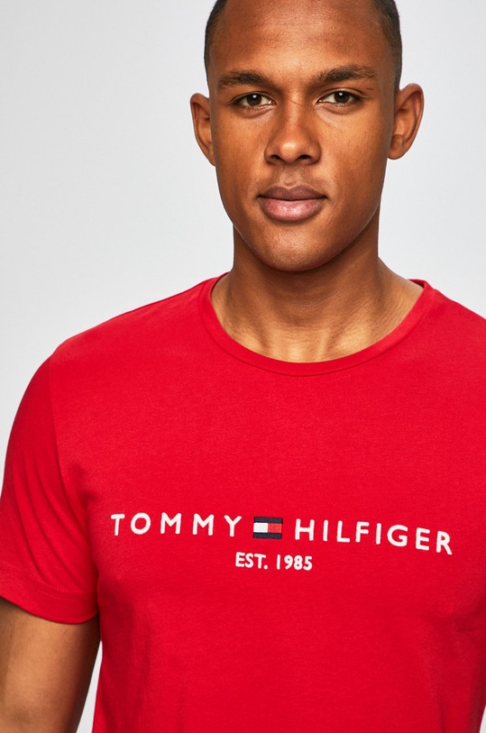 Tommy Hilfiger - Μπλουζάκι βαμβάκι κόκκινο MW0MW11465