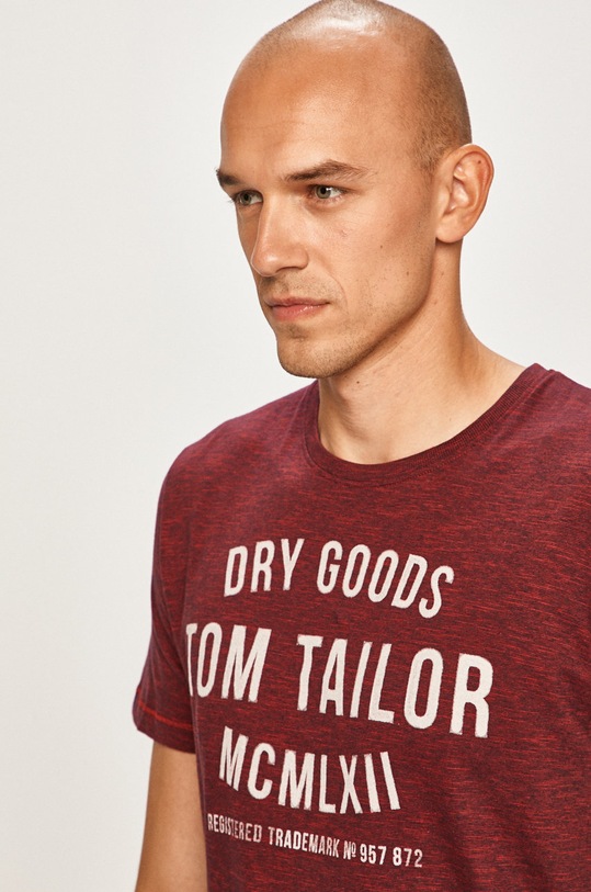 Tom Tailor Denim - Pánske tričko burgundské 1008640