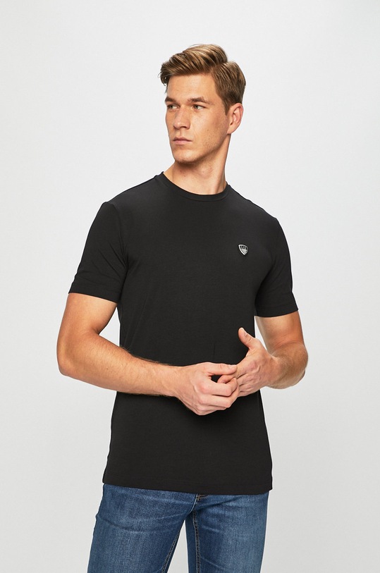 EA7 Emporio Armani - T-shirt PJ03Z.8NPTL7 z elastanem czarny PJ03Z.8NPTL7