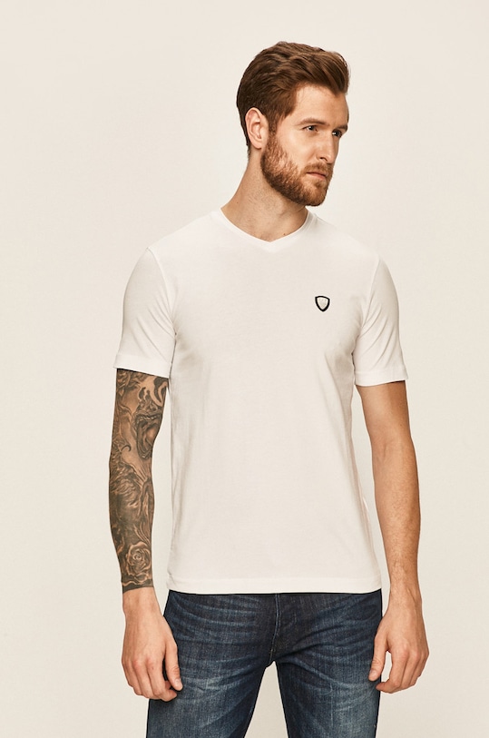 EA7 Emporio Armani - T-shirt PJ03Z.8NPTL8 z elastanem biały PJ03Z.8NPTL8