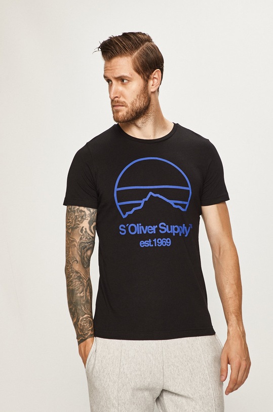 s. Oliver - Pánske tričko čierna 13.908.32.7653