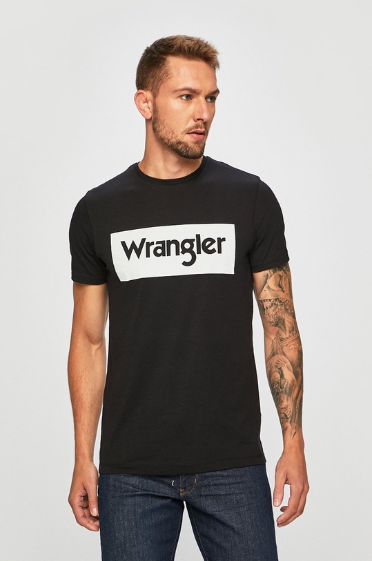 Wrangler - T-shirt czarny W742FK100